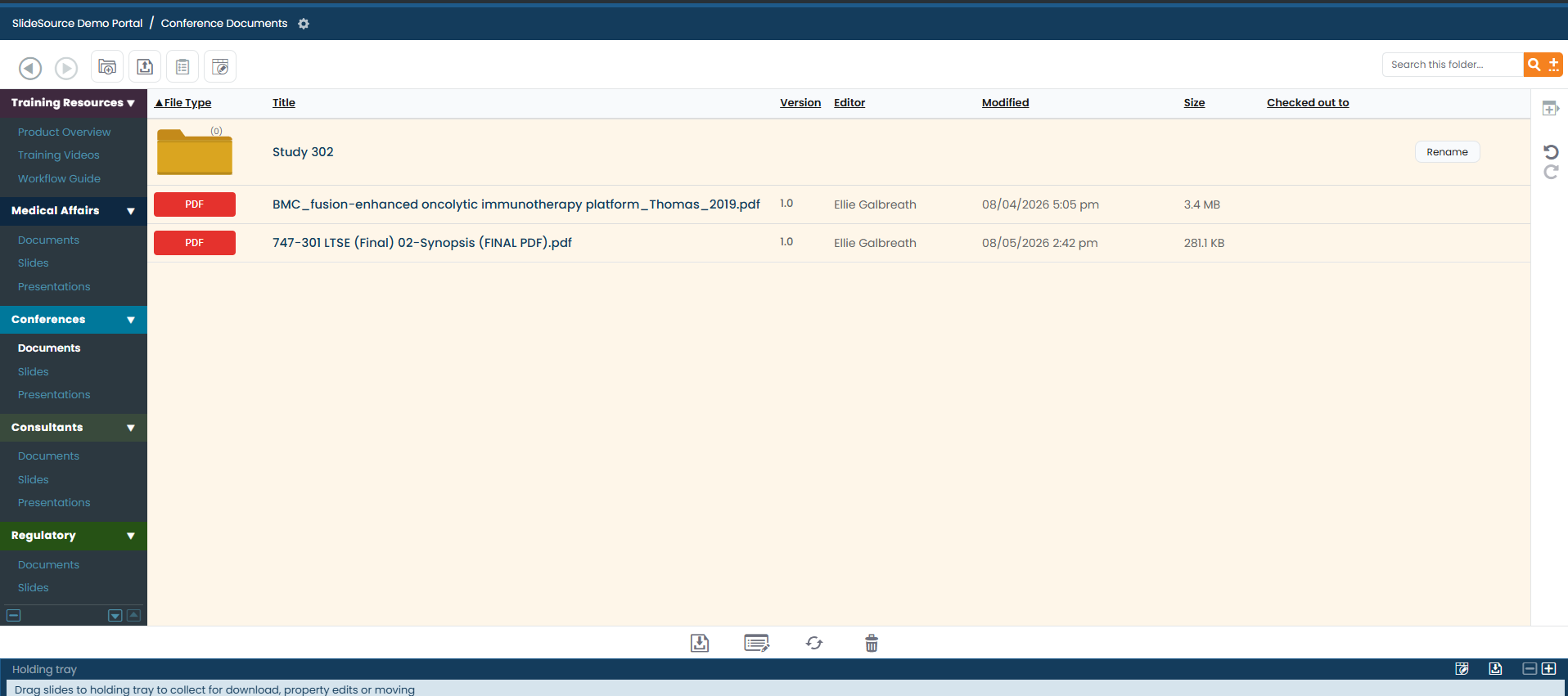 SlideSource Library Document Collections with linked evidence