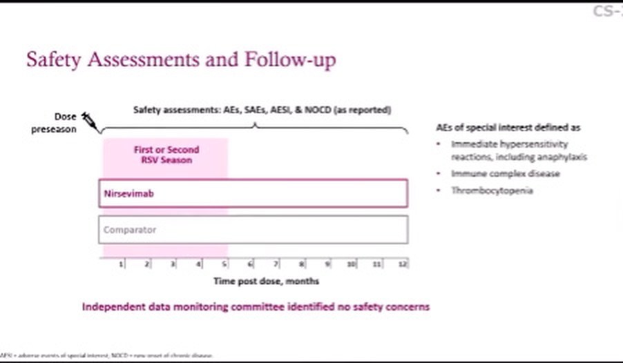 The original clinical slide showing a safety assessment timeline with every element visible at once